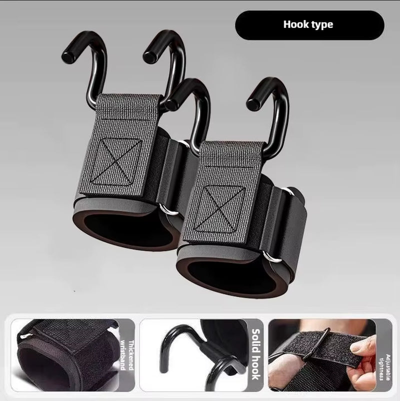 Weight Lifting Hooks Weight Lifting Grips Heavy Duty Pull up Straps Adjustable Powerlifting Support Hooks Straps for Gym Workout